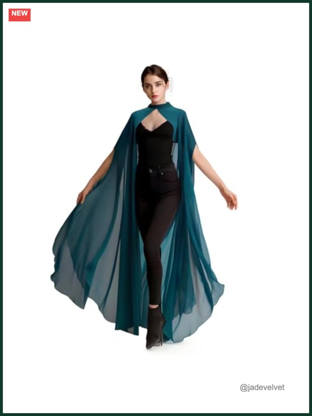 Chiffon Cape Gothic Tulle Cloak Wedding Bridal Shawl